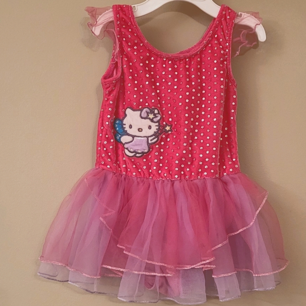 Hello Kitty bright pink onesie with attached sheer tutu
